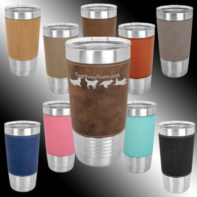 Faux Leather 20 oz. Polar Camel Tumbler with Clear Lid
